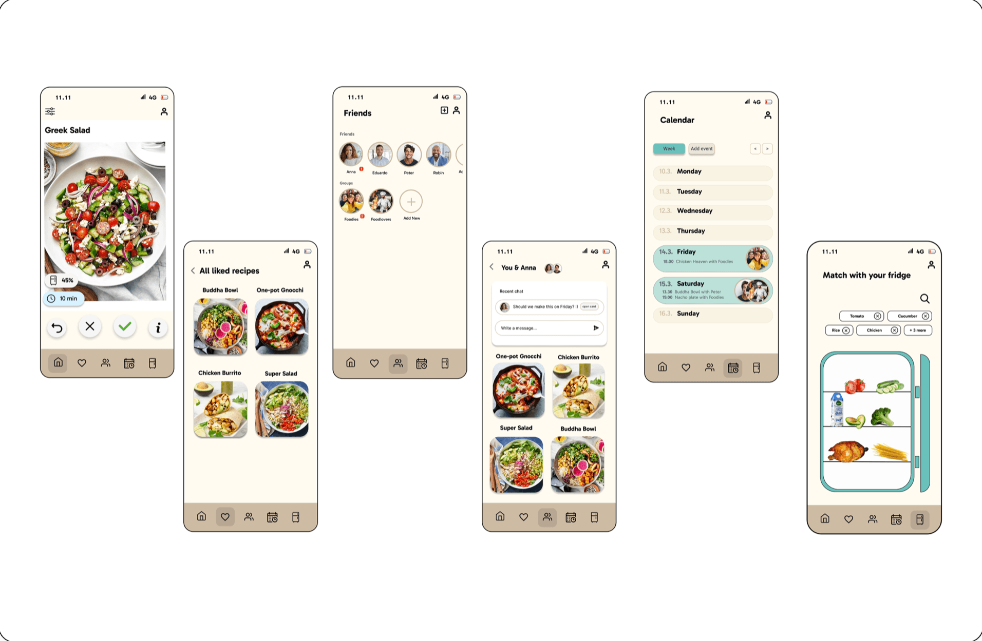 The recipe match % read as dating